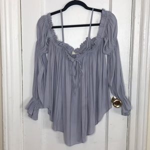 Forever 21 Plus Lavender Off Shoulder Blouse